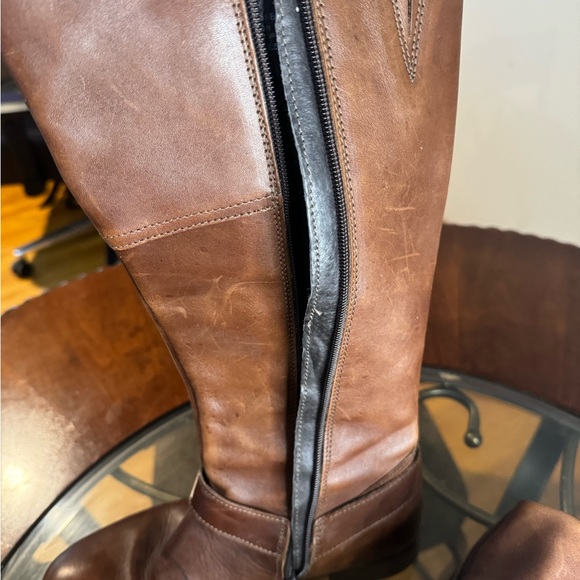 ALDO WOMEN'S BROWN LEATHER SIDE ZIP KNEE HIGH BOOTS SIZE 8 - Picture 8 of 10